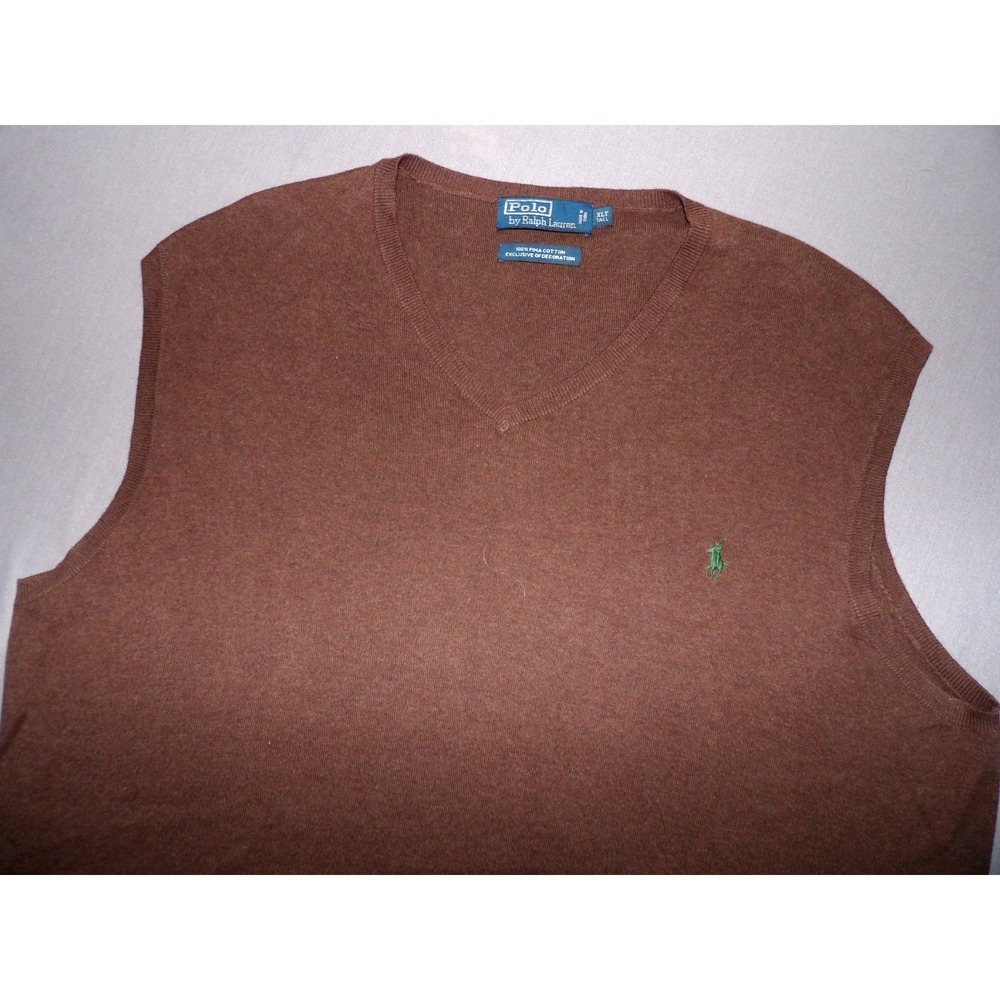 Polo Ralph Lauren Light Weight Pima Cotton V-Neck Sweater Vest Men's XL Tall